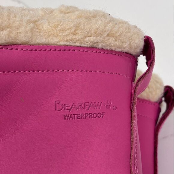 BearPaw | Girls Leather Pink Faux Fur Winter Snow Boots Size 5 - Picture 15 of 15